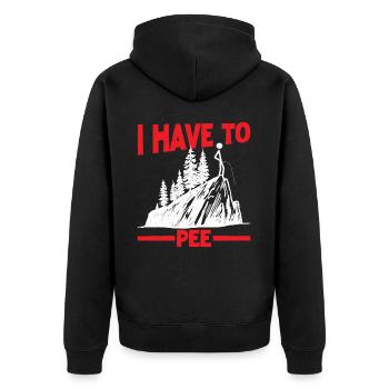 I Have To Pee 36 - Unisex Premium Organic Zip Hoodie - black - Back - Nico (187cm)