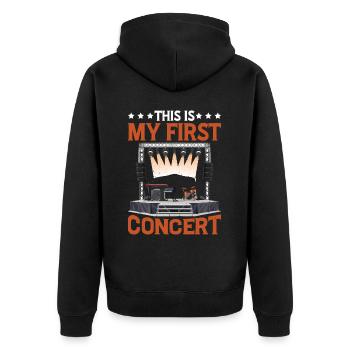 C’est mon premier concert 85 - Veste à capuche bio Premium Unisexe - noir - Dos - Nico (187cm)
