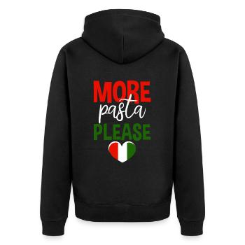 More Pasta Please 4 - Unisex Premium Organic Zip Hoodie - black - Back - Nico (187cm)