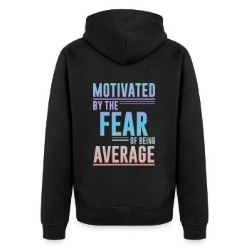 Motivé par la peur d’être moyen 4 - Veste à capuche bio Premium Unisexe - noir - Dos - Nico (187cm)