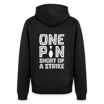 Une épingle de moins qu’une frappe 4 - Veste à capuche bio Premium Unisexe - noir - Dos - Nico (187cm)