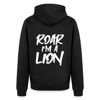 Rugir je suis un lion - Veste à capuche bio Premium Unisexe - noir - Dos - Nico (187cm)