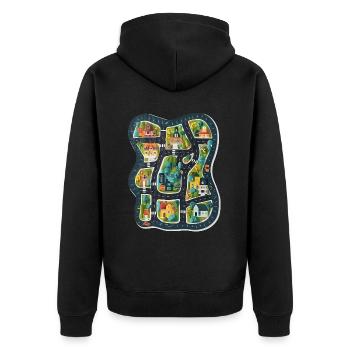 Car Play Mate - Children Give Parent A Massage 2 - Unisex Premium Bio Zip Hoodie - Schwarz - Hinten - Nico (187cm)