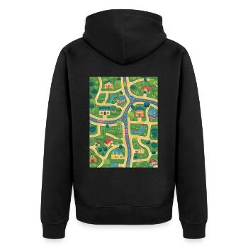 Kids Car Play Mat - Parent Massage Aid 3 - Unisex Premium Bio Zip Hoodie - Schwarz - Hinten - Nico (187cm)