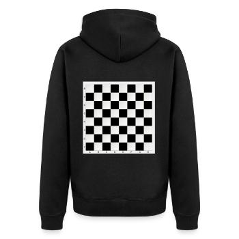 Portable Chess Board - Play Chess Instantly - Unisex Premium Organic Zip Hoodie - black - Back - Nico (187cm)