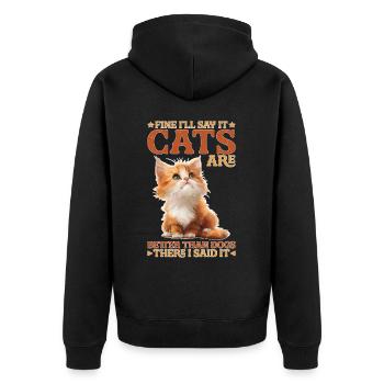 D’accord, je dirai que les chats sont meilleurs que les chiens - Veste à capuche bio Premium Unisexe - noir - Dos - Nico (187cm)