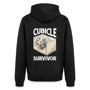 Cubicle Survivor 2 - Unisex Premium Organic Zip Hoodie - black - Back - Nico (187cm)