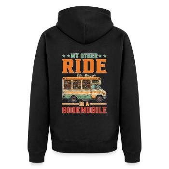 Mon autre trajet est un bibliobus - Veste à capuche bio Premium Unisexe - noir - Dos - Nico (187cm)