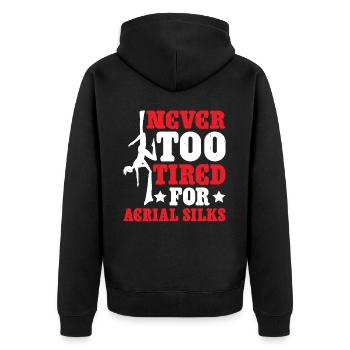 Never Too Tired For Aerial Silks 2 - Unisex Premium Organic Zip Hoodie - black - Back - Nico (187cm)