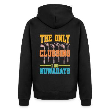 Le seul clubbing que je fais aujourd’hui - Veste à capuche bio Premium Unisexe - noir - Dos - Nico (187cm)