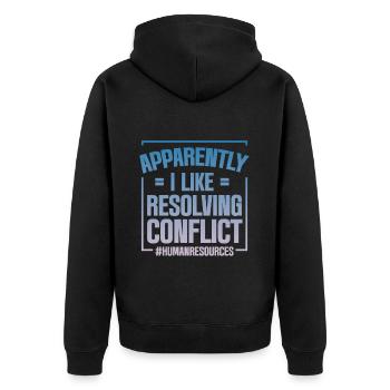 Apparemment, j’aime résoudre les conflits 4 - Veste à capuche bio Premium Unisexe - noir - Dos - Nico (187cm)