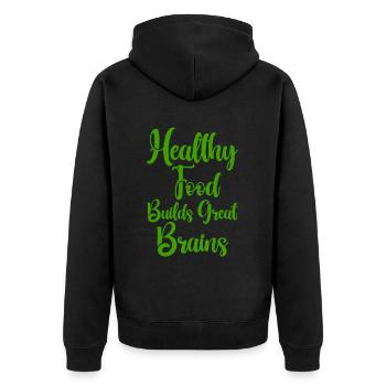 Les aliments sains construisent un excellent cerveau - Veste à capuche bio Premium Unisexe - noir - Dos - Nico (187cm)