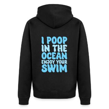 Je fais caca dans l’océan Profitez de votre baignade - Veste à capuche bio Premium Unisexe - noir - Dos - Nico (187cm)