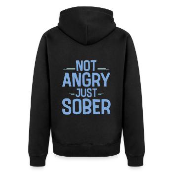 Not Angry Just Sober 4 - Unisex Premium Organic Zip Hoodie - black - Back - Nico (187cm)