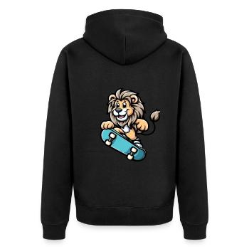 Mignon Patineur Lion - Veste à capuche bio Premium Unisexe - noir - Dos - Nico (187cm)