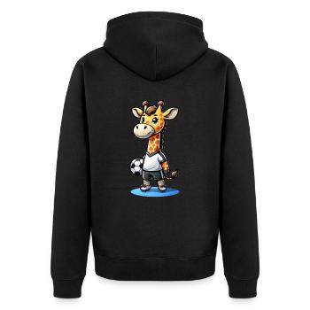 Mignon joueur de football girafe - Veste à capuche bio Premium Unisexe - noir - Dos - Nico (187cm)