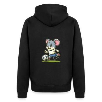 Souris de joueur de football mignon - Veste à capuche bio Premium Unisexe - noir - Dos - Nico (187cm)