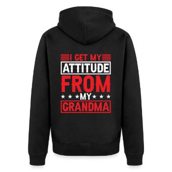 I Get My Attitude From My Grandma 2 - Unisex Premium Organic Zip Hoodie - black - Back - Nico (187cm)
