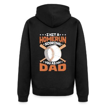 I Hit A Homerun Scoring You As My Dad 2 - Unisex Premium Organic Zip Hoodie - black - Back - Nico (187cm)