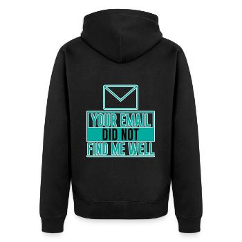 Votre email ne m’a pas trouvé bien 8 - Veste à capuche bio Premium Unisexe - noir - Dos - Nico (187cm)