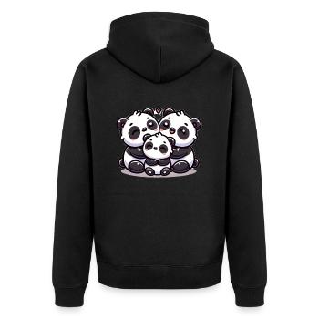 Famille Panda Mère et Père Avec Un Enfant - Veste à capuche bio Premium Unisexe - noir - Dos - Nico (187cm)