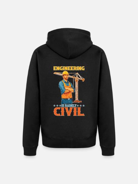 Engineering Is Rarely Civil 6 - Unisex Premium Organic Zip Hoodie - black