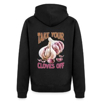 Take Your Cloves Off 2 - Unisex Premium Bio Zip Hoodie - Schwarz - Hinten - Nico (187cm)