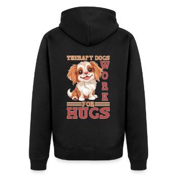 Therapy Dogs Work For Hugs 2 - Unisex Premium Bio Zip Hoodie - Schwarz - Hinten - Nico (187cm)