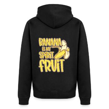 Banana Is My Spirit Fruit 4 - Unisex Premium Bio Zip Hoodie - Schwarz - Hinten - Nico (187cm)