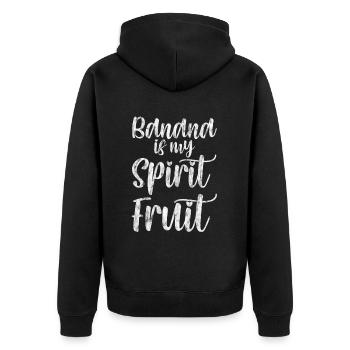 Banana Is My Spirit Fruit 5 - Unisex Premium Bio Zip Hoodie - Schwarz - Hinten - Nico (187cm)