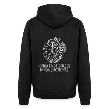 Kinda Emotionless Kinda Emotional 4 - Unisex Premium Bio Zip Hoodie - Schwarz - Hinten - Nico (187cm)