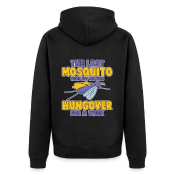 The Last Mosquito That Bit Me Was Hungover 4 - Unisex Premium Bio Zip Hoodie - Schwarz - Hinten - Nico (187cm)