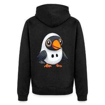 Toucan oiseau Halloween bande dessinée fantôme - Veste à capuche bio Premium Unisexe - noir - Dos - Nico (187cm)