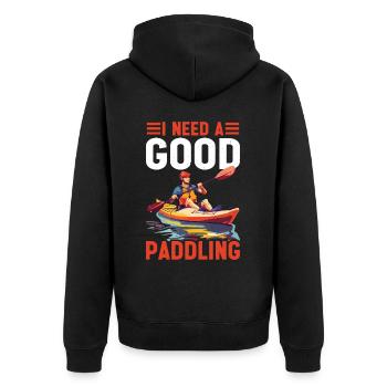 I Need A Good Paddling 2 - Unisex Premium Bio Zip Hoodie - Schwarz - Hinten - Nico (187cm)