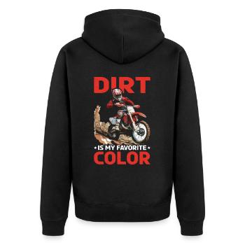 Dirt Is My Favorite Color - Unisex Premium Bio Zip Hoodie - Schwarz - Hinten - Nico (187cm)