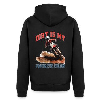 Dirt Is My Favorite Color 2 - Unisex Premium Bio Zip Hoodie - Schwarz - Hinten - Nico (187cm)