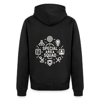 Special Area Squad 10 - Unisex Premium Bio Zip Hoodie - Schwarz - Hinten - Nico (187cm)