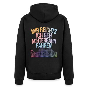 Roller Coaster Amusement Park Roller Coaster - Unisex Premium Organic Zip Hoodie - black - Back - Nico (187cm)
