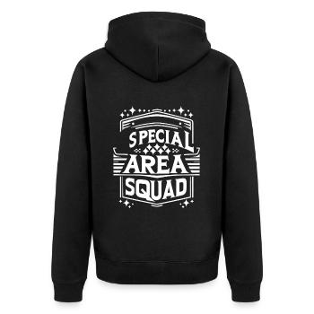 Special Area Squad 9 - Unisex Premium Bio Zip Hoodie - Schwarz - Hinten - Nico (187cm)