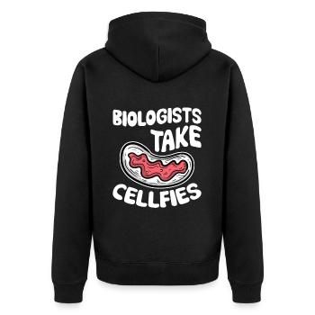 Biologists Take Cellfies 3 - Unisex Premium Bio Zip Hoodie - Schwarz - Hinten - Nico (187cm)