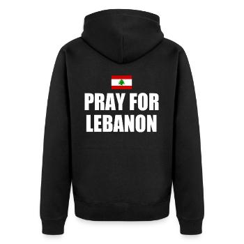 Pray for lebanon - Veste à capuche bio Premium Unisexe - noir - Dos - Nico (187cm)
