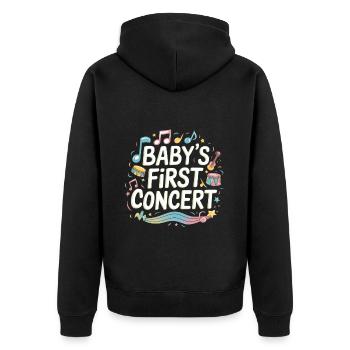 Baby's First Concert 4 - Unisex Premium Bio Zip Hoodie - Schwarz - Hinten - Nico (187cm)