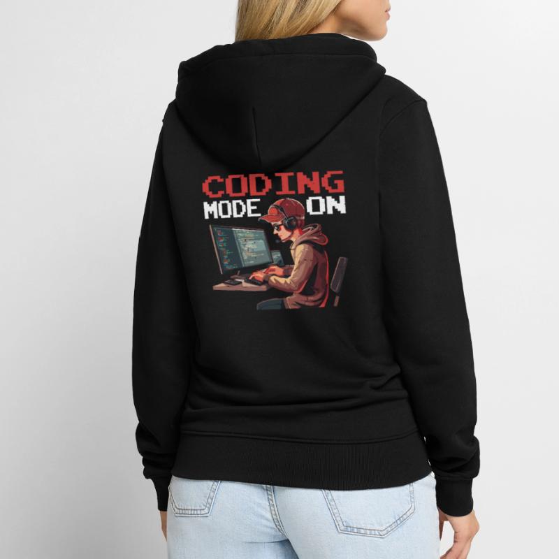 Coding Mode On 2 Unisex Premium Bio Zip Hoodie