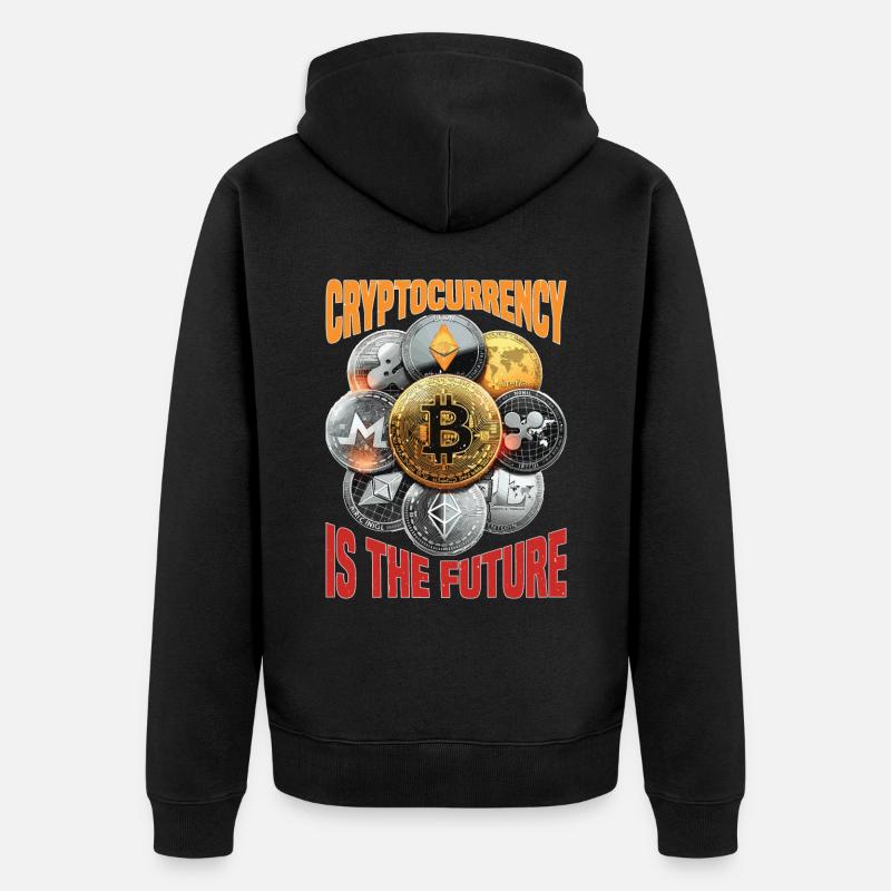 Cryptocurrency Is The Future - Unisex Premium Bio Zip Hoodie - Schwarz