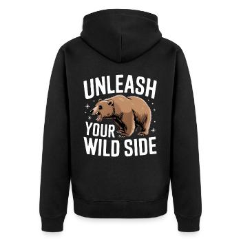 Bear Grizzly Bear Brown Bear Bear - Unisex Premium Organic Zip Hoodie - black - Back - Nico (187cm)