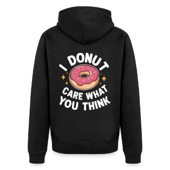Donut Donuts Candy Bagel - Unisex Premium Organic Zip Hoodie - black - Back - Nico (187cm)
