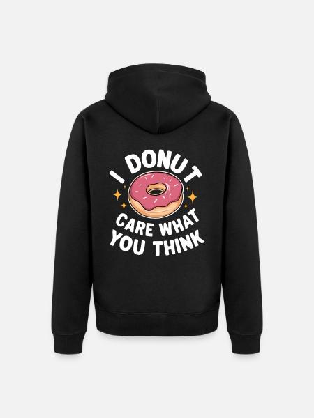 Donut Donuts Candy Bagel - Unisex Premium Organic Zip Hoodie - black