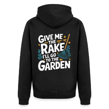 Gardener Garden Plants Gardening - Unisex Premium Organic Zip Hoodie - black - Back - Nico (187cm)