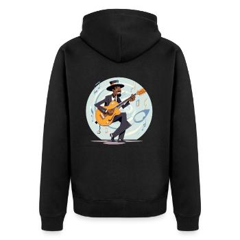 Guitar Virtuoso - Unisex Premium Organic Zip Hoodie - black - Back - Nico (187cm)