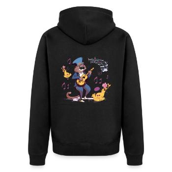 Jazzy Otter - Unisex Premium Bio Zip Hoodie - Schwarz - Hinten - Nico (187cm)